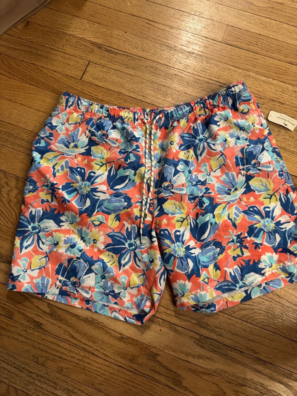 Tommy Bahama Coral & Navy Floral Swim Trunks